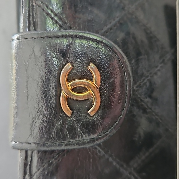 Authentic CHANEL Black Quilted crossbody with Gold Accents - Picture 2 of 16